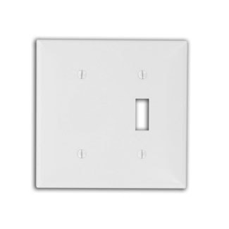 LEVITON 80706-W 2G 1 TOGGLE PLATE / 1 SHUTTER FLANGE WHITE 