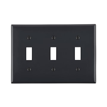 LEVITON 80711-E PLAQUE 3G A BASCULE INTERR THERMO NOIR