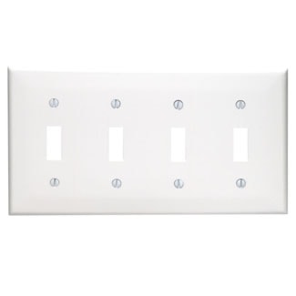 LEVITON 80712-W PLATE 4G INTERR NYLON WHITE 