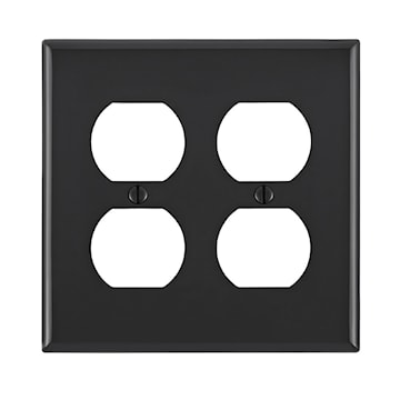 LEVITON 80716-E PLAQUE 2G DUPLEX NYLONNOIR/EBENE