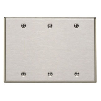 LEVITON 84033-40 PLAQUE 3G OBTURATEUR NONMAGNETIQUE ACIER INOX