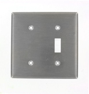LEVITON 84077-40 PLAQUE 2G TGL/OBTURATEURMONTE BRIDE ACIER INOX