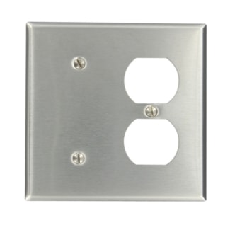 LEVITON 84087-40 PLAQUE 2G OBTURATEUR/2GBRIDE ACIER INOX
