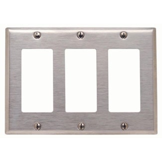 LEVITON 84411-40 PLAQUE 3G DEC SS