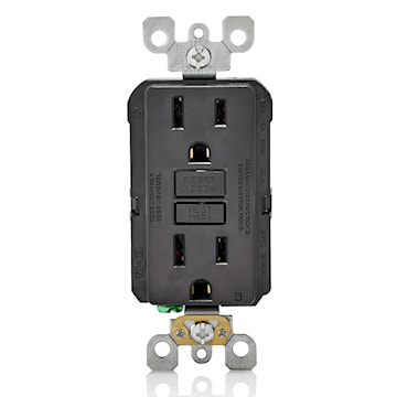 LEVITON GFNT1-E GFCI RECEIPT SELF TEST 15A125V BLACK 