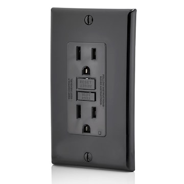 LEVITON GFNT1-E GFCI RECEIPT SELF TEST 15A125V BLACK 