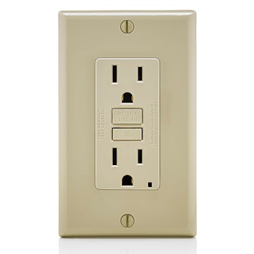LEVITON GFNT1-I RECEIPT GFCI SELF TEST 15A125V IV 