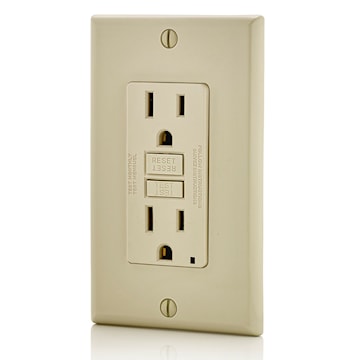 LEVITON GFNT1-I RECEIPT GFCI SELF TEST 15A125V IV 