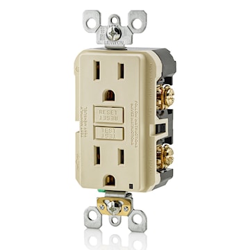 LEVITON GFNT1-I RECEIPT GFCI SELF TEST 15A125V IV 