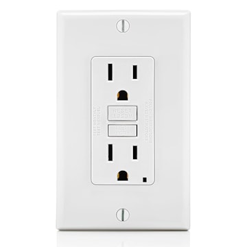 LEVITON GFNT1-W RECEIPT GFCI SELF TEST 15A125V WHITE 