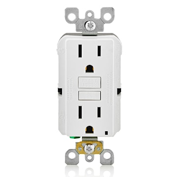 LEVITON GFNT1-W RECEIPT GFCI SELF TEST 15A125V WHITE 