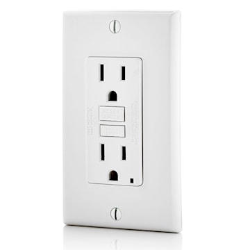 LEVITON GFNT1-W RECEIPT GFCI SELF TEST 15A125V WHITE 