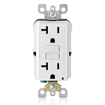 LEVITON GFNT2-W RECEIPT GFCI AUTO TEST20A125V WHITE 