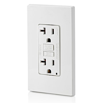 LEVITON GFNT2-W RECEIPT GFCI AUTO TEST20A125V WHITE 