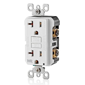 LEVITON GFWR2-W RECEPT DDFT AUTO TEST INTEMPERIE 20A125V BLANC