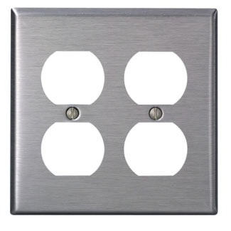 LEVITON SSJ82-40 PLAQUE 2G DOUBLE SURDIMENSIONNE ACIER INOX