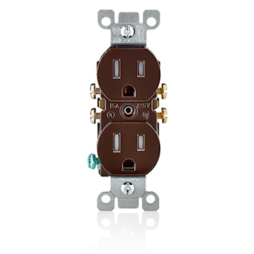 LEVITON T5320 RECEPT 15A 125V DUPINVIOL BROWN 