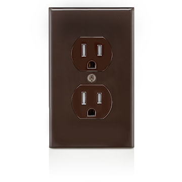 LEVITON T5320 RECEPT 15A 125V DUPINVIOL BROWN 