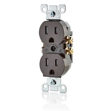 LEVITON T5320 RECEPT 15A 125V DUPINVIOL BROWN 
