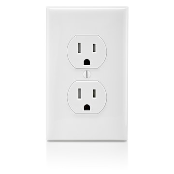 LEVITON T5320-W RECEPT 15A 125V DUPINVIOL WHITE 