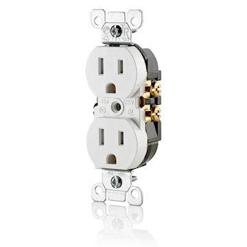 LEVITON T5320-W RECEPT 15A 125V DUPINVIOL WHITE 