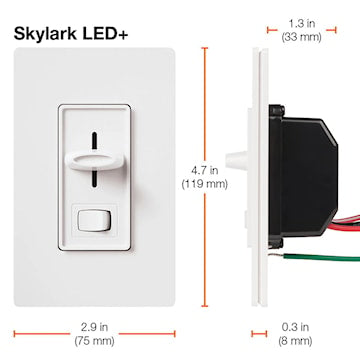 LUTRON SCL-153P-WH GRAD SKYLARK C*L PREREGLE 600W 3 VOIES UNI BLANC