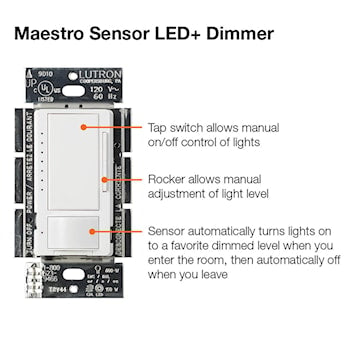 LUTRON MSCL-OP153M-WH GRAD MAESTRO C*L AVEC DETECT. PRESENCE ML BLANC