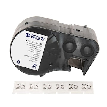 BRADY M5-17-432-CL-BK ETIQUETTE POLYESTER TRSPARENT 0.5X1 BK/CL RL/280