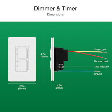 LUTRON MACL-L3T251-WH MAESTRO LED+ DIMMER AND TIMER COMBINATION