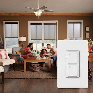 LUTRON MACL-LFQ-WH LUTRON - MACL-LFQ-WH - 75W 1.5AMP 1-POLE MAESTRO CL FAN/LIGHT CONTROL, White.