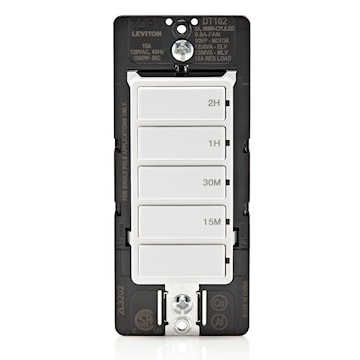 LEVITON DT102-1LW MINUTERIE A REBOURS DECORA 2HRS 15A BLANC