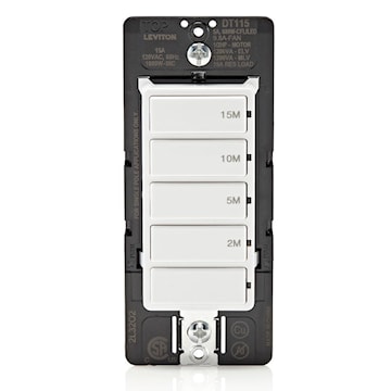 LEVITON DT115-1LW MINUTERIE A REBOURS DECORA 15MIN 15A BLANC