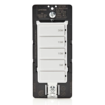 LEVITON DT130-1LW MINUTERIE A REBOURS DECORA 30MIN 15A BLANC