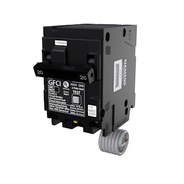 SIEMENS Q220GFCSA BRKR QPFB GFCI 5mA 2P 240V 20A 10KA CSA 