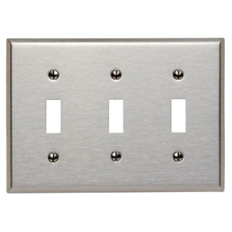 LEVITON 84011-40 3G NON-MAGNETIC ROCKER PLATE STAINLESS STEEL 