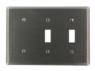 LEVITON S214-N PLATE 3G 2INTERR 1BLANK 