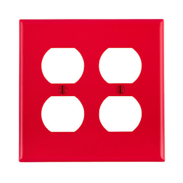 LEVITON 80716-R PLATE 2G 2 THERMORED PLUG 