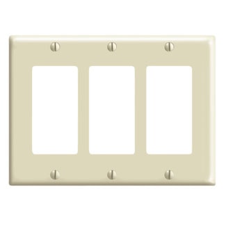 LEVITON 80411-I PLAQUE 3G DEC PLASTIVOIRE