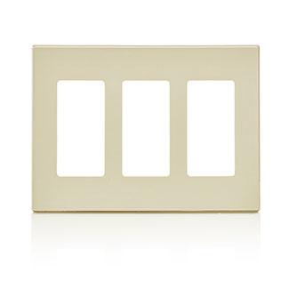 LEVITON 80311-ST PLAQUE 3G DECORA SANS VIS AMANDE CLAIR
