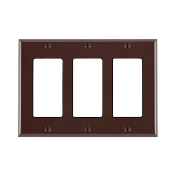LEVITON 80411 PLATE 3G DEC PLASTBRUN 