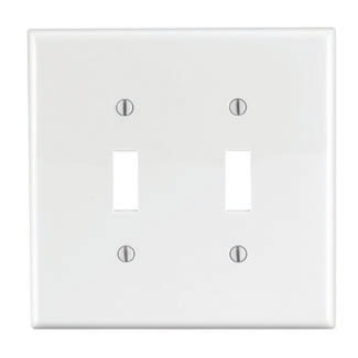LEVITON PJ2-W PLAQUE 2G INTERR MEDIUMPLAST BLANC