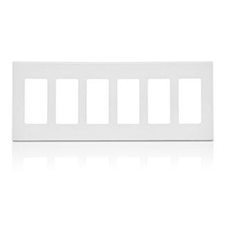 LEVITON 80326-SW PLAQUE 6G DEC SANS VISBLANC