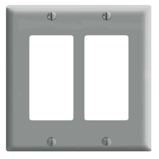 LEVITON 80409-GY PLAQUE 2G DEC PLAST GRIS