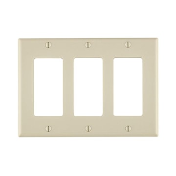 LEVITON 80411-T PLAQUE 3G DEC PLASTAMANDE CLAIR