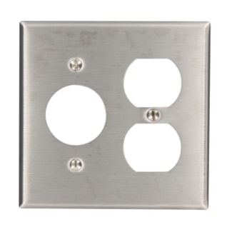 LEVITON 84046-40 PLAQUE 2G 1 DUPLEX 1 RECSIMPLE SS