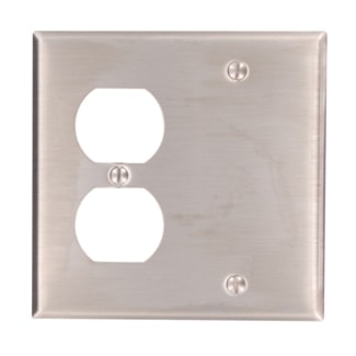 LEVITON 84008-40 PLATE 2G 1 BLANK1 DUPLEX SS 