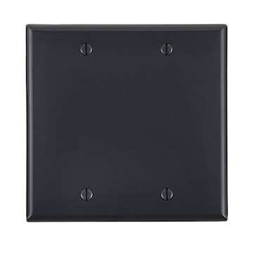 LEVITON 80725-E 2G PLATE BLANK MOUNTED IN BLACK NYLON BOX 