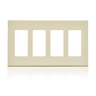 LEVITON 80312-ST PLAQUE 4G DECORA SANS VIS AMANDE CLAIR