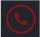 Icône de téléphone rouge dans un cercle rouge sur fond noir